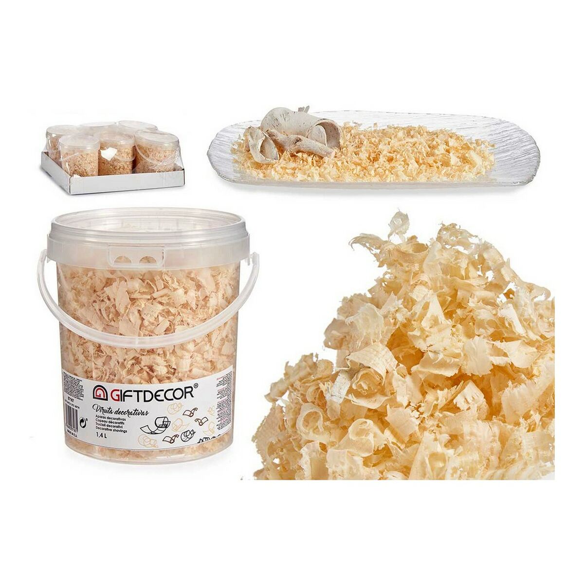 Decorative Shavings 13 x 14 x 14 cm (1,4 L) Yellow