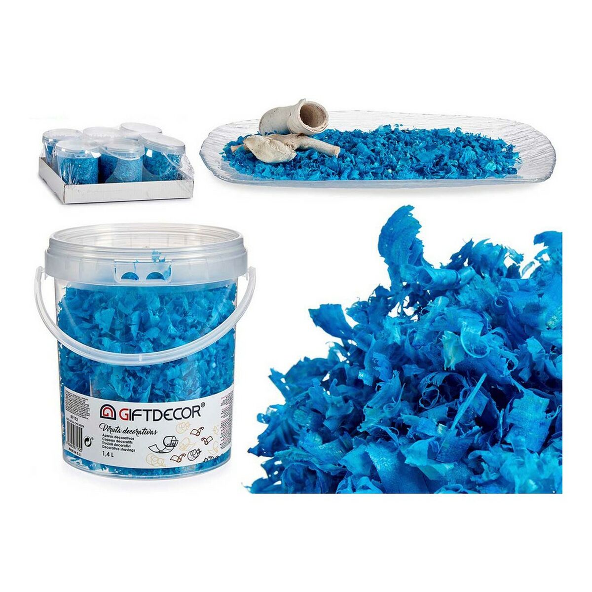 Decorative Shavings 13 x 14 x 14 cm (1,4 L) Yellow