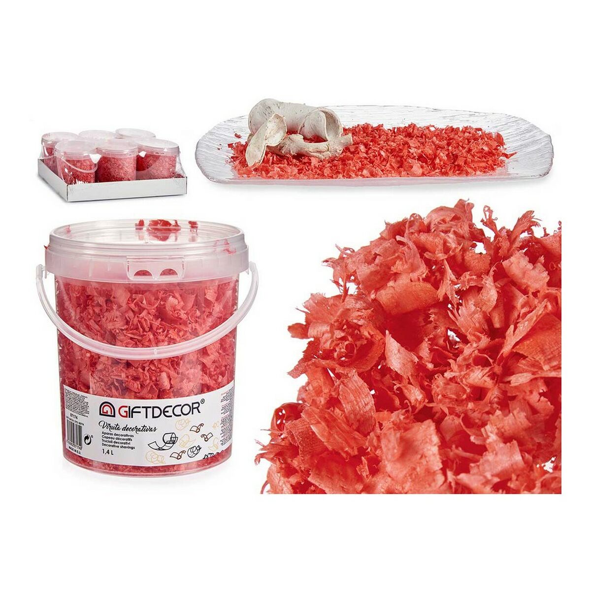 Decorative Shavings 13 x 14 x 14 cm (1,4 L) Yellow